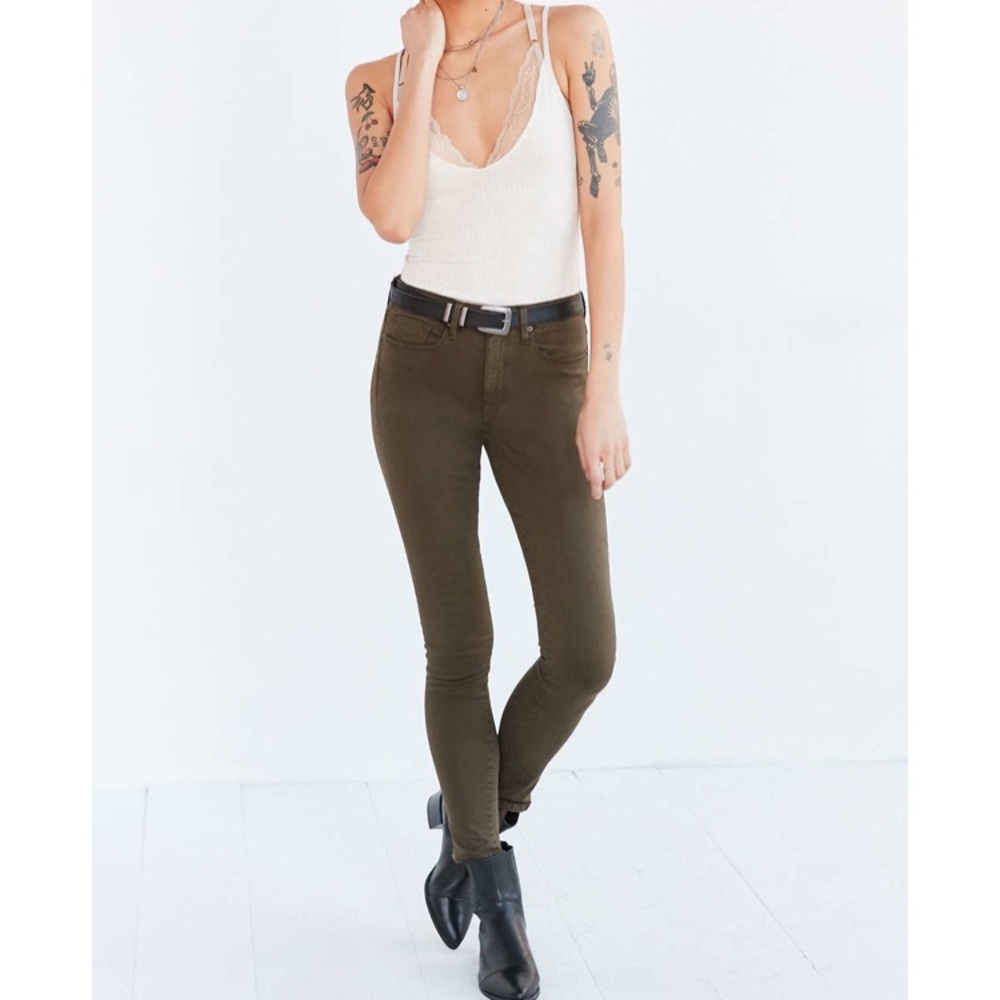 UO’s BDG Olive Twig High-Rise Skinny Jean